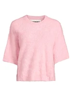 Belli Brushed Cashmere Short-Sleeve Sweater