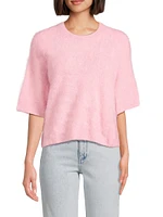 Belli Brushed Cashmere Short-Sleeve Sweater