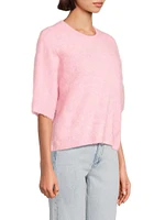 Belli Brushed Cashmere Short-Sleeve Sweater