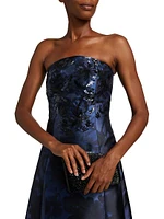Laurence Floral Strapless Gown
