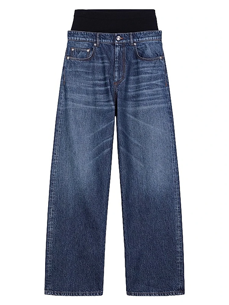 Afoso Denim Double-Waist Jeans