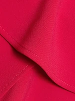 Ruffle Stretch-Crepe Short-Sleeve Minidress
