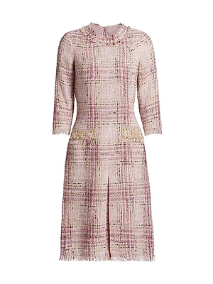 Plaid Tweed Cocktail Dress