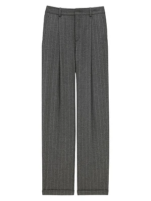 90's Pants Striped Wool and Cashmere Flannel