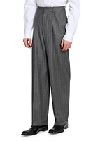 90's Pants Striped Wool and Cashmere Flannel