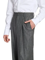 90's Pants Striped Wool and Cashmere Flannel