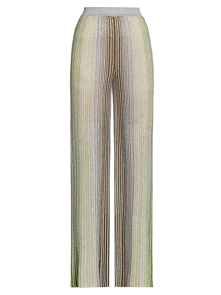 Sequined Pleated Trousers