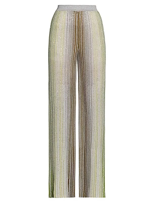 Sequined Pleated Trousers