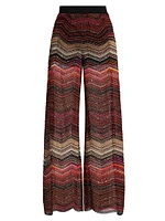 Metallic ZigZag Knit Pants