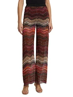 Metallic ZigZag Knit Pants