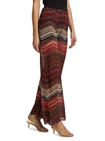 Metallic ZigZag Knit Pants