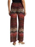 Metallic ZigZag Knit Pants