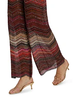 Metallic ZigZag Knit Pants