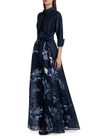 Taffeta Floral Organza Gown
