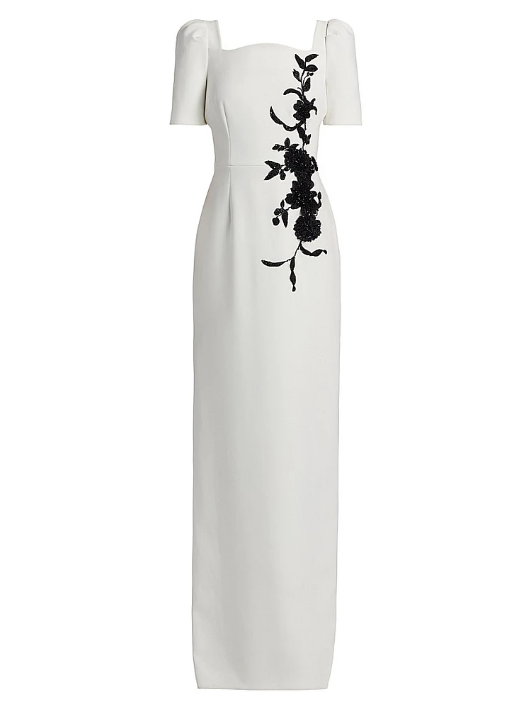 Floral Appliqué Gown