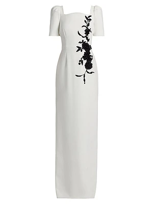 Floral Appliqué Gown
