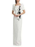 Floral Appliqué Gown