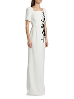 Floral Appliqué Gown