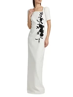 Floral Appliqué Gown