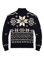 Snowflake Wool Turtleneck Sweater