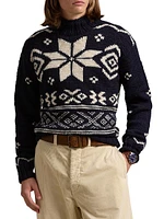 Snowflake Wool Turtleneck Sweater