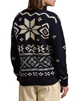 Snowflake Wool Turtleneck Sweater