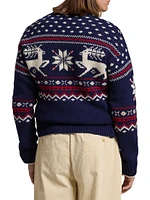 Deer-Jacquard Wool Sweater