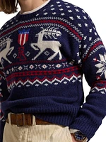 Deer-Jacquard Wool Sweater