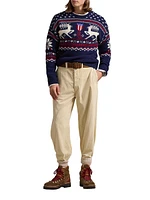 Deer-Jacquard Wool Sweater