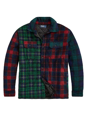 Plaid Patchwork Fleece Shirt Jacket