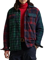 Plaid Patchwork Fleece Shirt Jacket