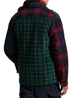 Plaid Patchwork Fleece Shirt Jacket
