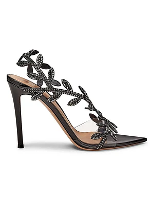 Crystal Flavia 105MM Leather Sandals