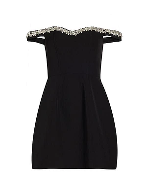 Blaire Embellished Off-The-Shoulder Minidress