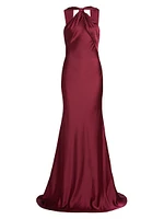 Mallory Satin Halterneck Gown