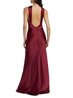 Mallory Satin Halterneck Gown