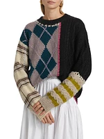 Hutton Patchwork Crewneck Sweater