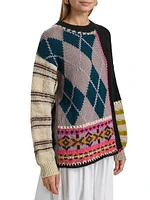 Hutton Patchwork Crewneck Sweater