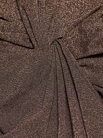Hajar Metallic Jersey Twist-Front Gown