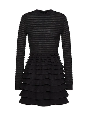 Short Viscose and Wool Dress