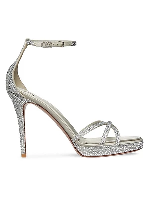 Eveninglam 120MM Platform Sandals with Crystals