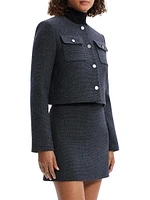 Button-Front Crop Jacket