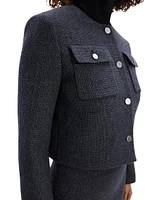 Button-Front Crop Jacket