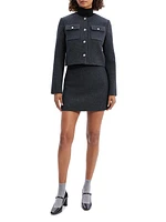Button-Front Crop Jacket