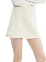Plush Tweed Miniskirt