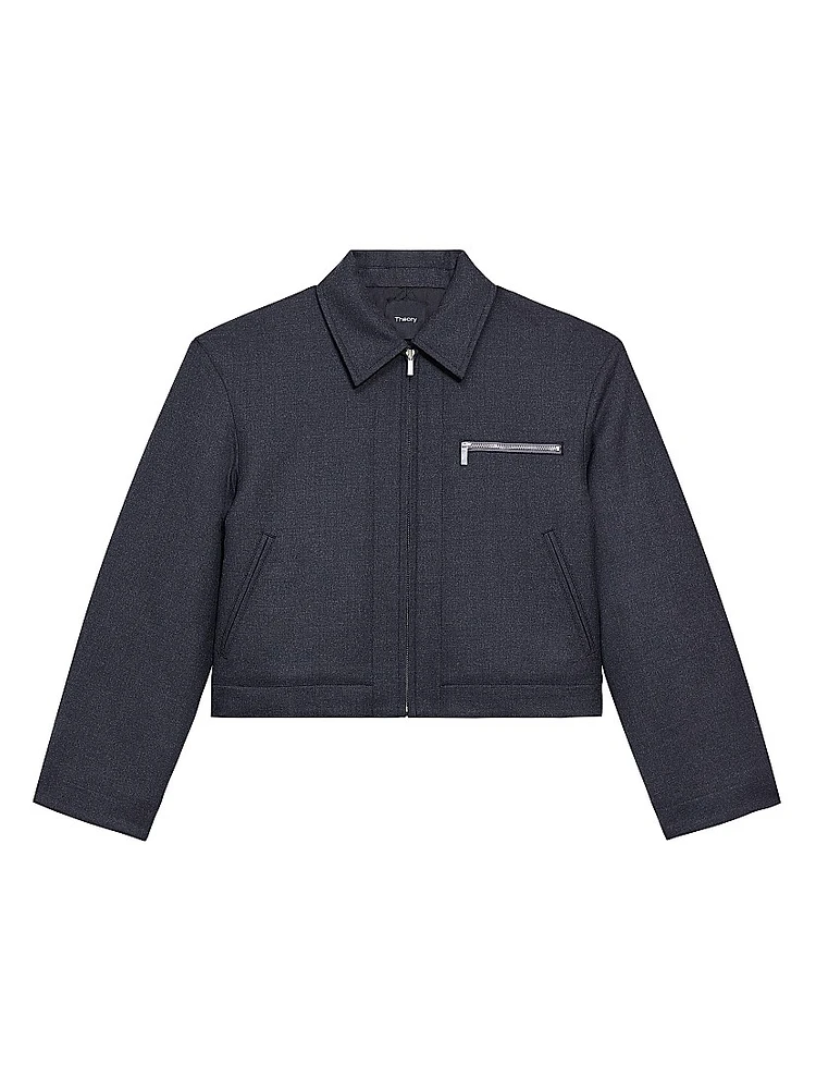 Crop A-Line Wool-Blend Jacket