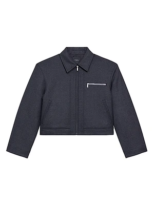 Crop A-Line Wool-Blend Jacket