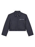 Crop A-Line Wool-Blend Jacket