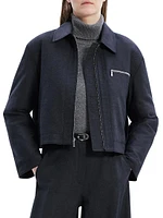 Crop A-Line Wool-Blend Jacket