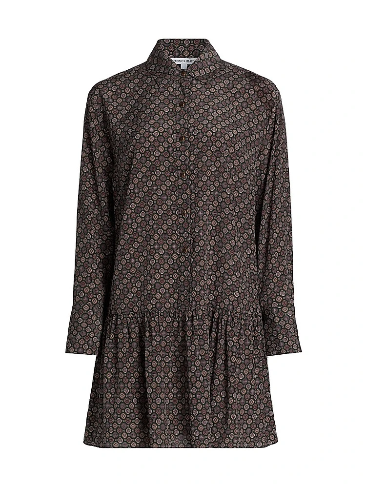 Alexandra Geometric-Print Silk-Blend Shirt Dress